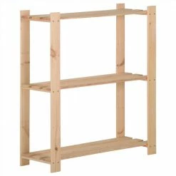 Deals 🎉 3-Tier Storage Rack 80x28.5x90 cm Solid Pinewood 😀