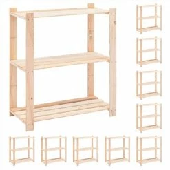 Discount ⌛ 3-Tier Storage Racks 10 pcs 80x38x90 cm Solid Pinewood 150 kg 🔥