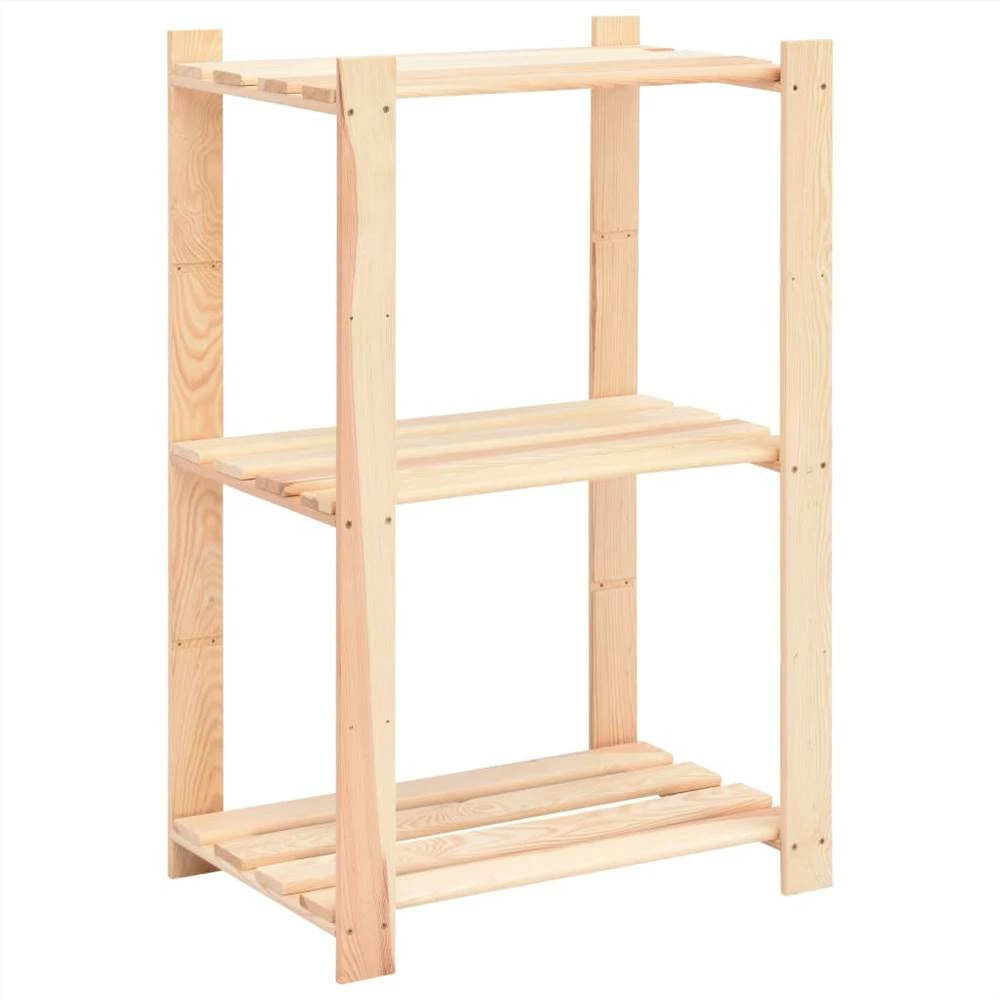 Buy π 3-Tier Storage Racks 3 pcs 60x38x90 cm Solid Pinewood 150 kg β - Image 3