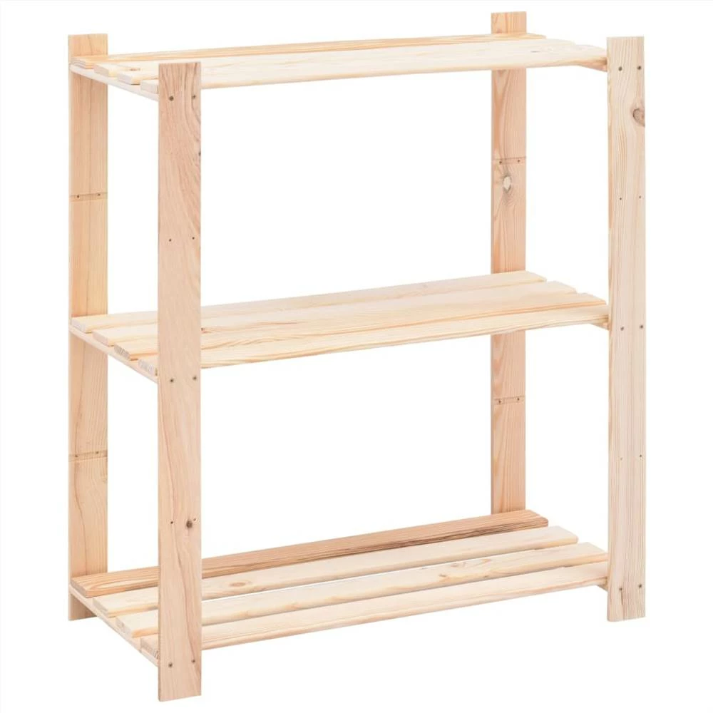 Brand new 𧨠3-Tier Storage Racks 5 pcs 80x38x90 cm Solid Pinewood 150 kg π - Image 3