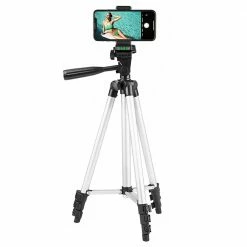 Coupon 😉 3120 Phone Tripod Stand 40inch Universal Photography for Gopro iPhone Samsung Xiaomi Huawei Phone Aluminum Travel Tripod - Silver Gray 💯