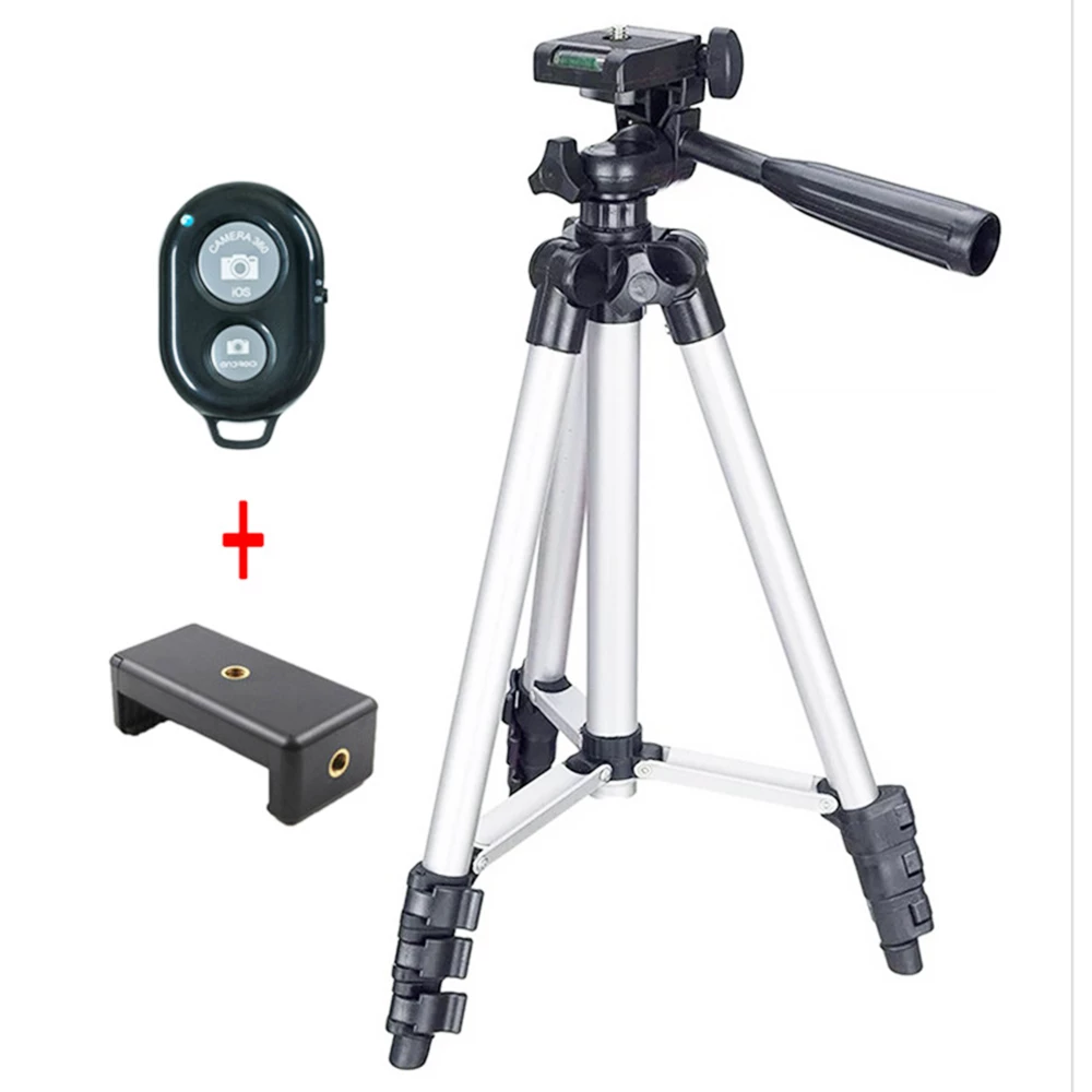 Coupon π 3120 Phone Tripod Stand 40inch Universal Photography for Gopro iPhone Samsung Xiaomi Huawei Phone Aluminum Travel Tripod - Silver Gray π― - Image 2
