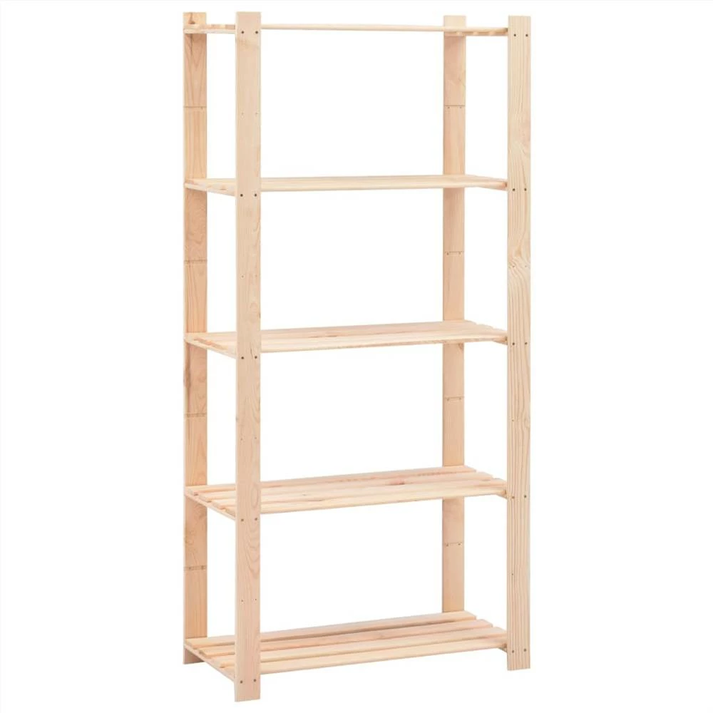 Outlet π 5-Tier Storage Racks 2 pcs 80x38x170 cm Solid Pinewood 250 kg π - Image 3