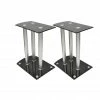 Budget 👏 Aluminum Speaker Stands Black Glass 2pcs ✔️