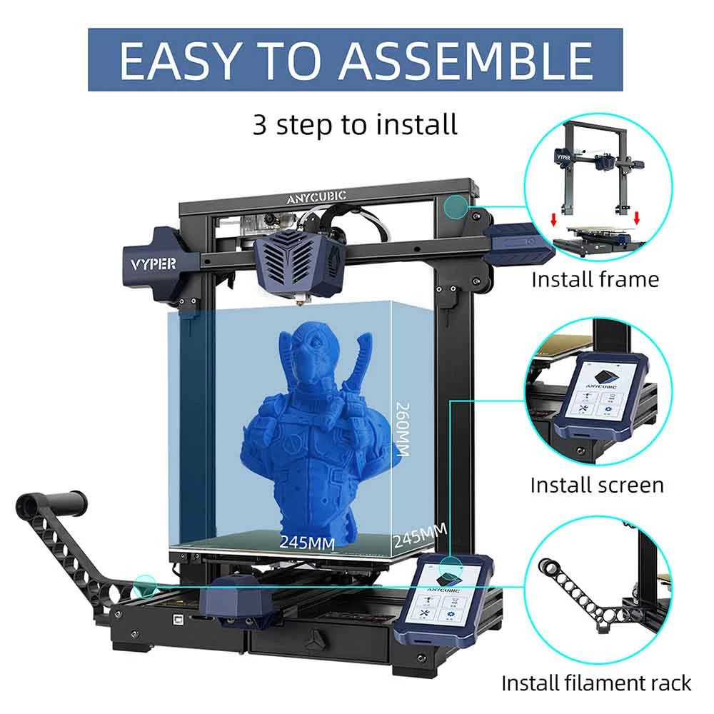 Deals π― Anycubic Vyper 3D Printer, Auto Leveling, Stepper Drivers, 4.3" Display, 245x245x260mm π - Image 2