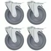 Promo 🥰 Bolt Hole Swivel Casters with Double Brakes 4 pcs 125 mm 🥰