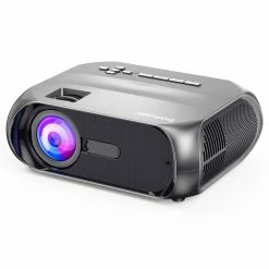 Best reviews of ❤️ Bomaker S5 Projector Native 720P 150 ANSI Lumens Wi-Fi Screen Mirroring Bluetooth Speakers - Gray 💯