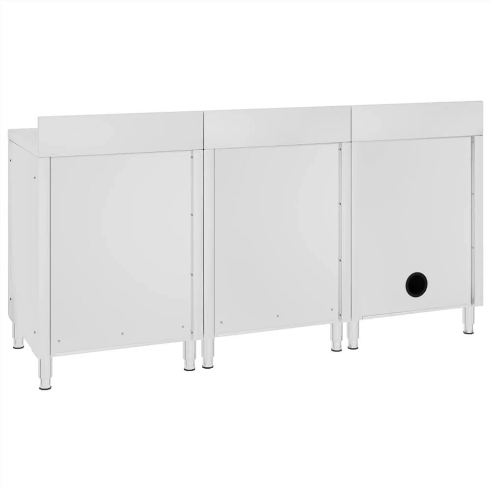 Coupon β Commercial Kitchen Sink Cabinet 180x60x96 cm Stainless Steel 𧨠- Image 5
