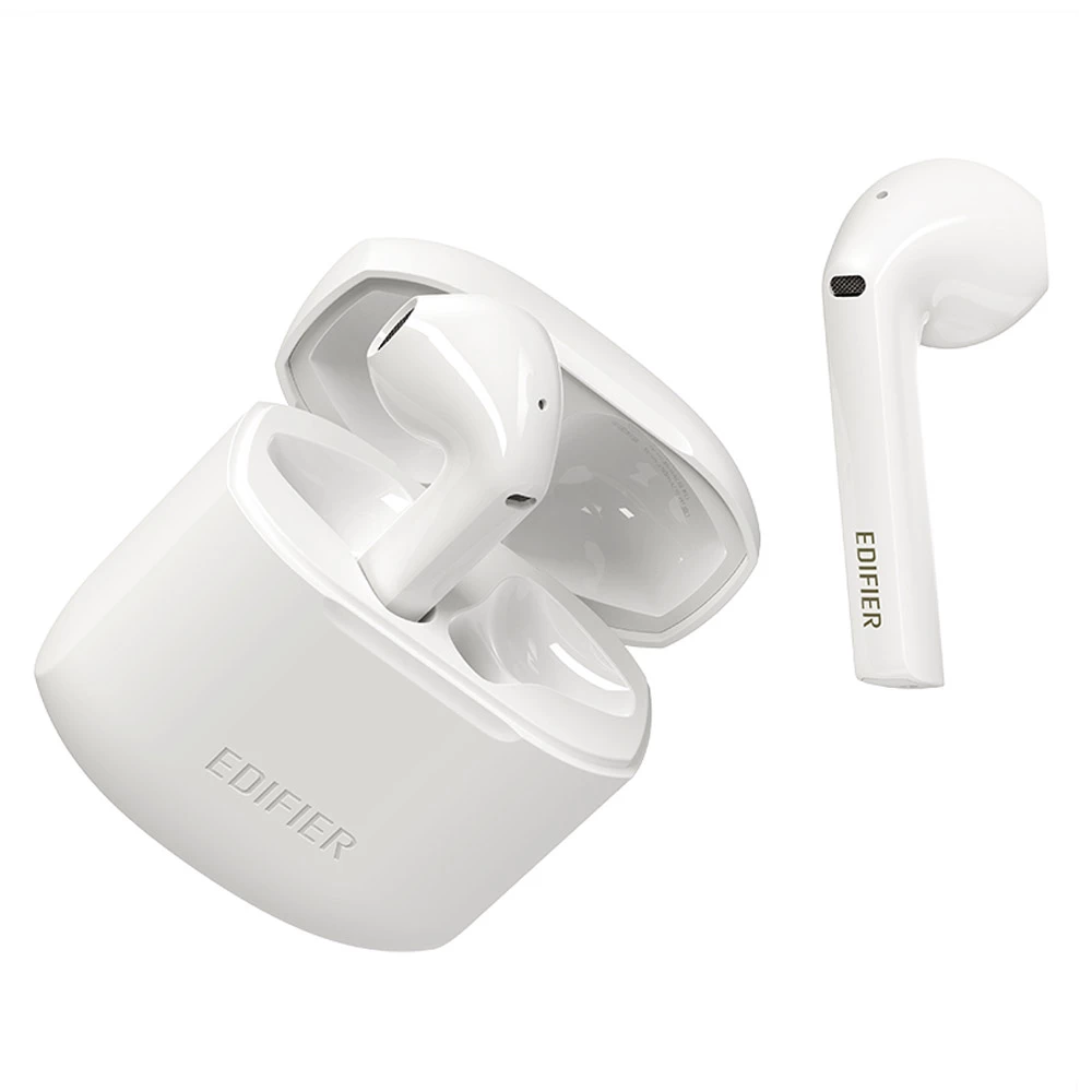 Promo π EDIFIER TWS200 Bluetooth 5.0 Earphones CVC8.0 Qualcomm QCC3020 with LDS Antenna aptX/AAC/SBC Google Assistant Siri 24Hours Playback Time - White π - Image 3