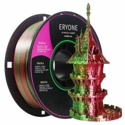 Best deal 😀 ERYONE Dual Color Silk PLA Filament for 3D Printers, 1.75mm Tolerance +/- 0.03mm, 1kg (2.2LBS)/Spool - Red and Green 🥰