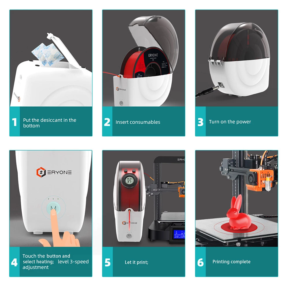 Best deal π ERYONE M2 Filament Dryer Box for 3D Printer Filament, Filament Storage Holder, Spool Storage Box, Temperature Adjustment π - Image 5