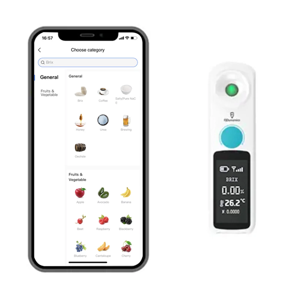 Cheapest π FJDynamics Ultimate ATC Refractometer, 0-95% Brix Range, 0.1% Accuracy, 350mAh Capacity, IP67 Waterproof, App Connection π - Image 3