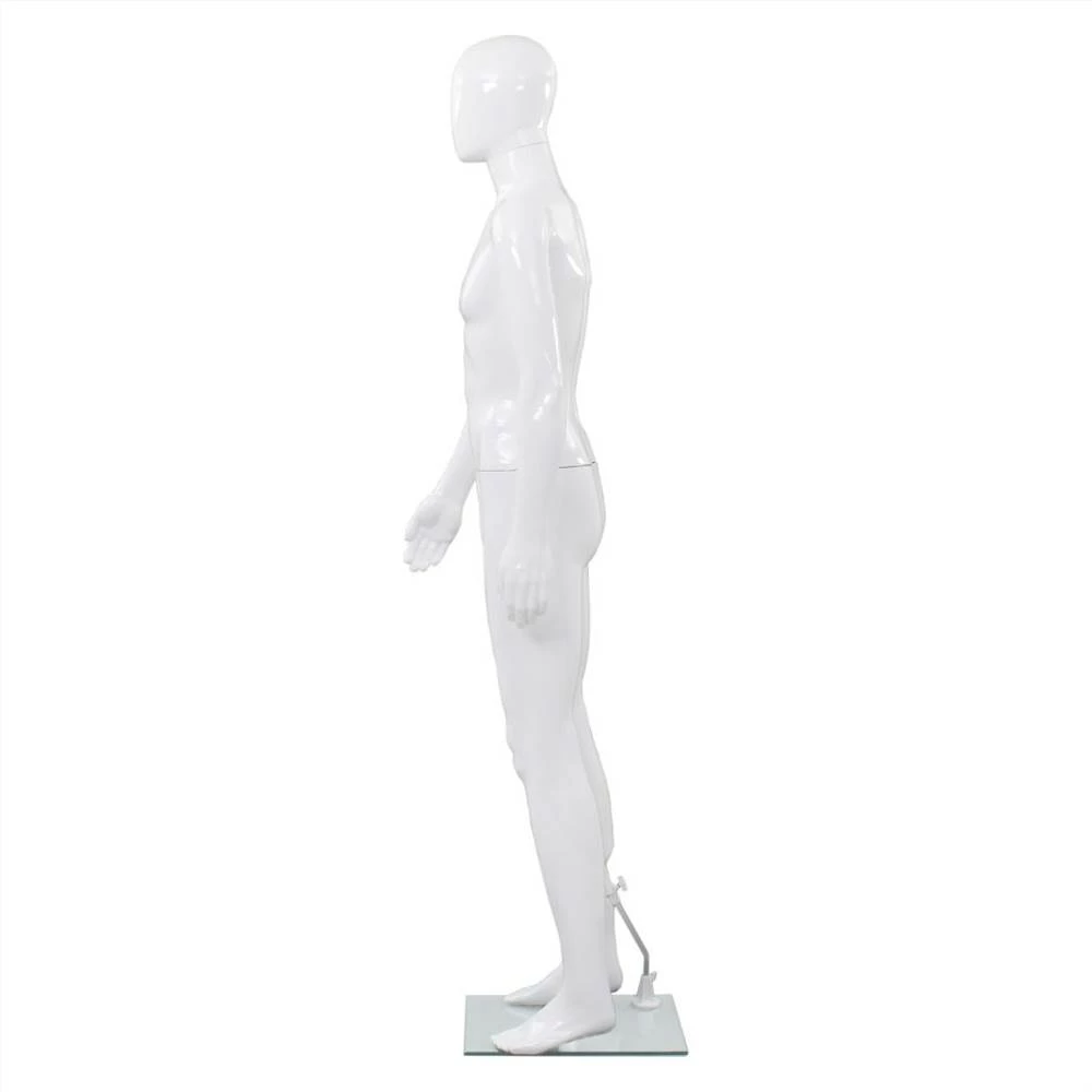 Hot Sale π Full Body Male Mannequin with Glass Base Glossy White 185 cm β - Image 4