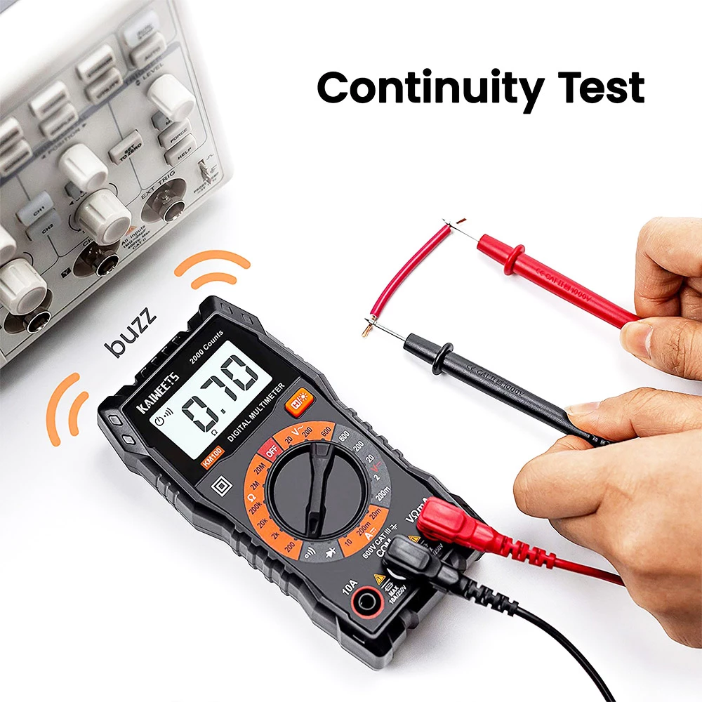 Cheapest π KAIWEETS KM100 Digital Multimeter with Case, DC AC Voltmeter, Ohm Volt Amp Test Meter and Continuity Test Diode Voltage Tester β - Image 5