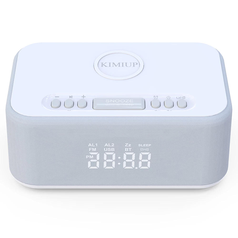 Brand new π KIMIUP 101 Desktop Wireless Charging Bluetooth Speaker LED Alarm Clock with FM Radio β - Image 4