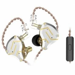 Best deal ✔️ KZ ZS10 Pro Wired Earphone 4BA+1DD Hybrid Technology In-ear HiFi Bass Game Headset with Mic - Glittering Gold 🎁