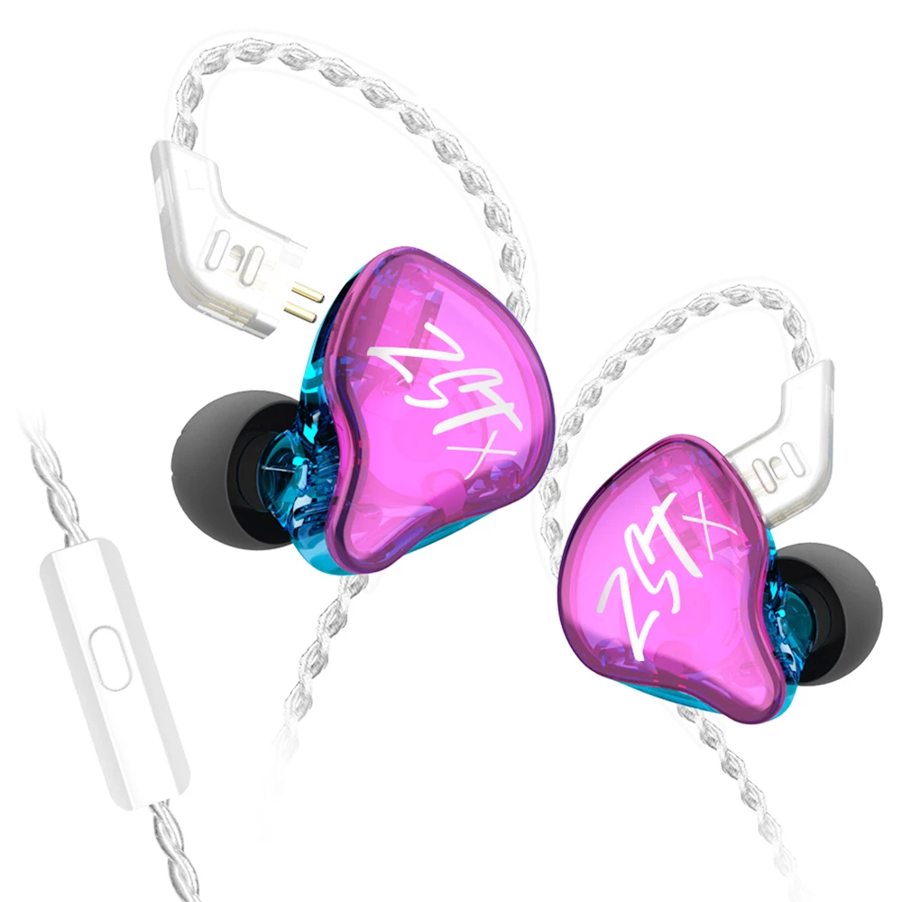Cheap βοΈ KZ ZST X Hybrid Unit In-Ear Earphones with Silver-plated Cable with Mic - Colorful π₯°