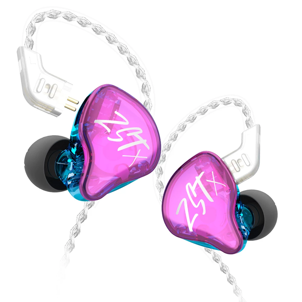 Cheap βοΈ KZ ZST X Hybrid Unit In-Ear Earphones with Silver-plated Cable with Mic - Colorful π₯° - Image 2