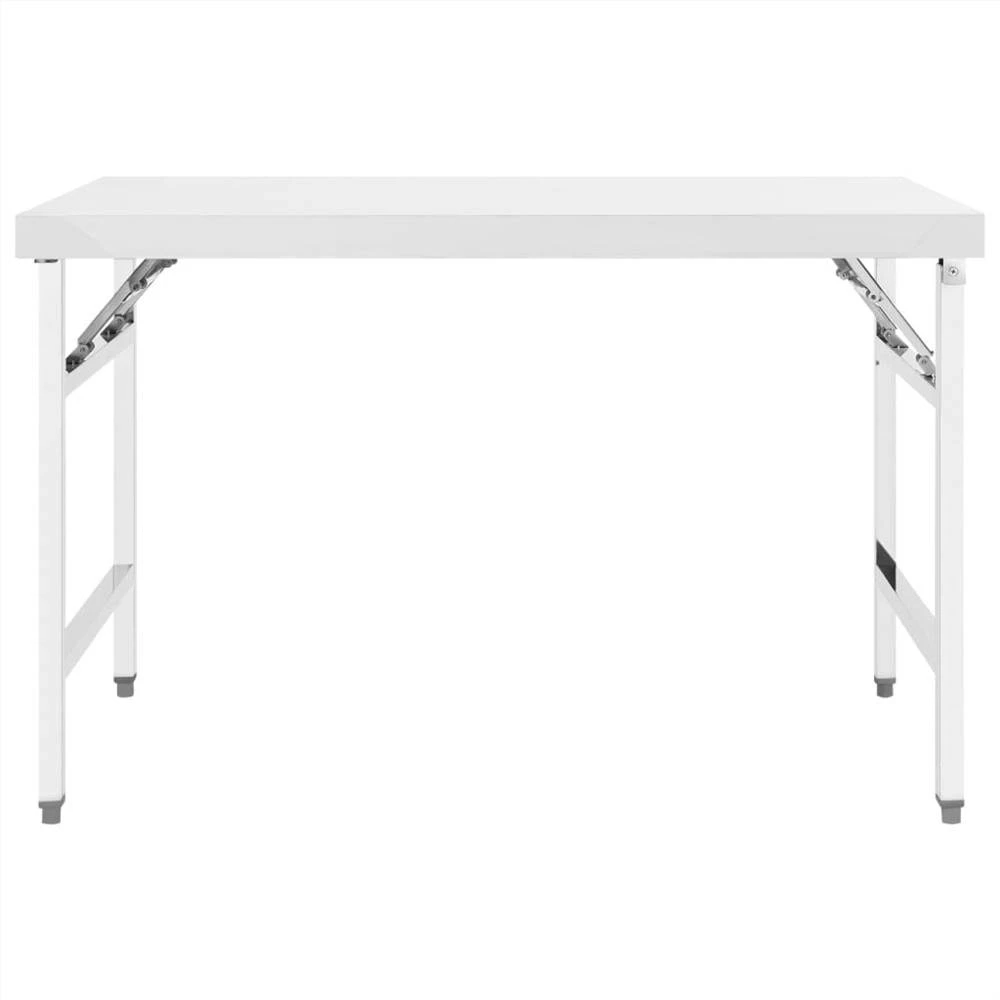 Coupon 𧨠Kitchen Folding Work Table 120x60x80 cm Stainless Steel π - Image 2