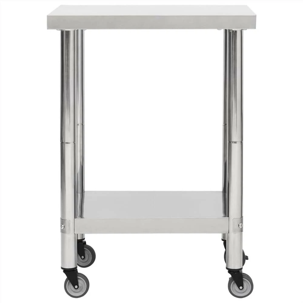 Best Sale π Kitchen Work Table with Wheels 60x45x85 cm Stainless Steel β - Image 3