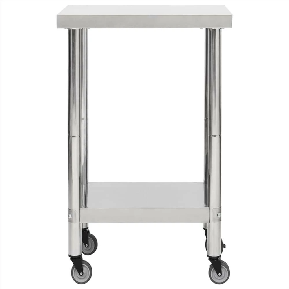 Coupon π Kitchen Work Table with Wheels 60x60x85 cm Stainless Steel π₯ - Image 3