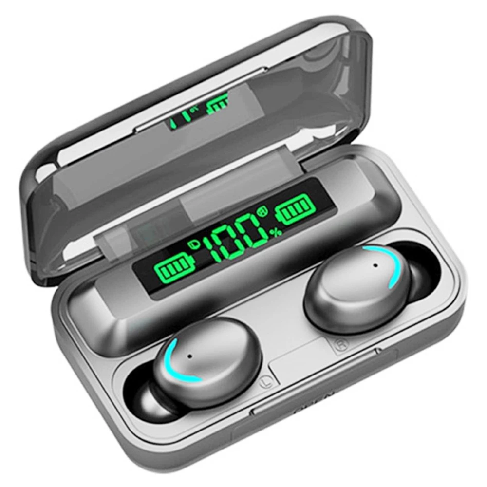 Flash Sale π Makibes F9-5C TWS Headphones with Charging Box BT5.0 Stereo Touch Control Sports Earbuds with Microphone - Black β