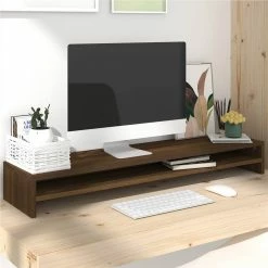 Outlet 👍 Monitor Stand Brown Oak 100x24x13 cm Engineered Wood ✨