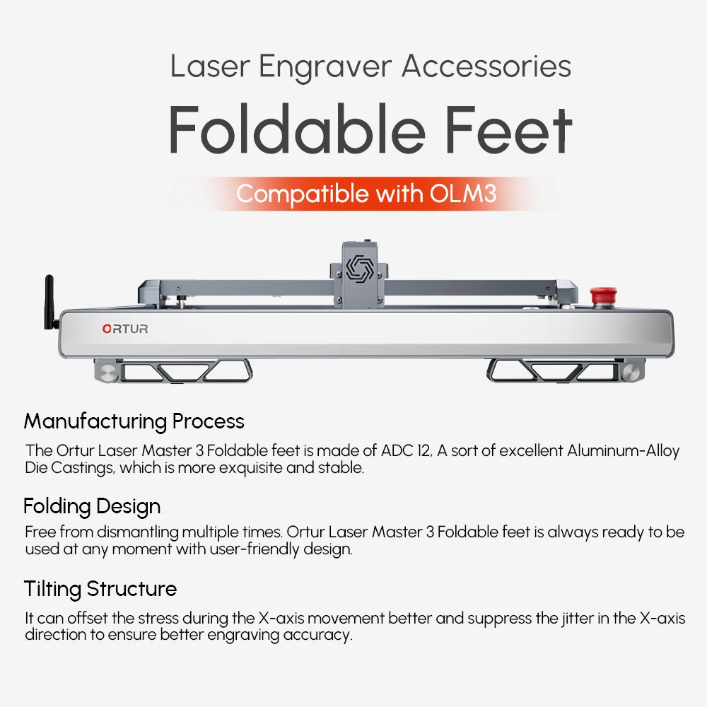 Cheap β ORTUR FFT1.0 Foldable Feet for ORTUR Laser Master 3 Laser Engraver, 4Pcs β - Image 4