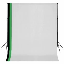 Outlet ⭐ Photo Studio Kit with 3 Cotton Backdrops Adjustable Frame 3x3m ✨