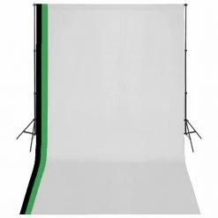 Buy π Photo Studio Kit with 3 Cotton Backdrops Adjustable Frame 3x5m π