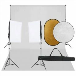 Best Pirce 😀 Photo Studio Kit with Light Set, Backdrop and Reflector 🌟