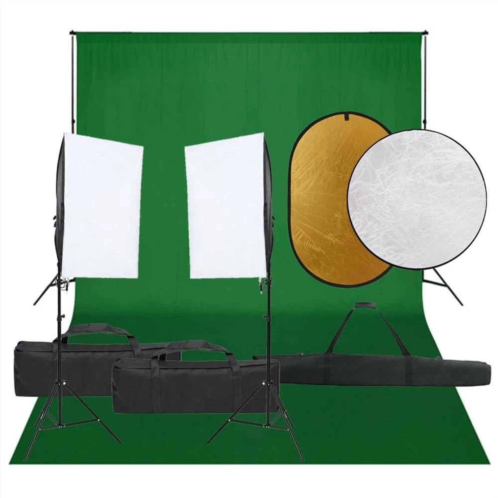 Flash Sale π Photo Studio Kit with Light Set, Backdrop and Reflector βοΈ