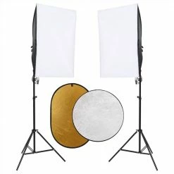 Discount 🎁 Photo Studio Kit with Light Set and Reflector 💯