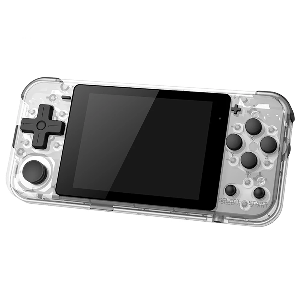 Hot Sale 𧨠Powkiddy Q90 16GB Open Source Game Console 4000 Games 3.0' HD IPS Screen Linux System Type-C 1500mAh Battery Built-in Speaker - Transparent White π―