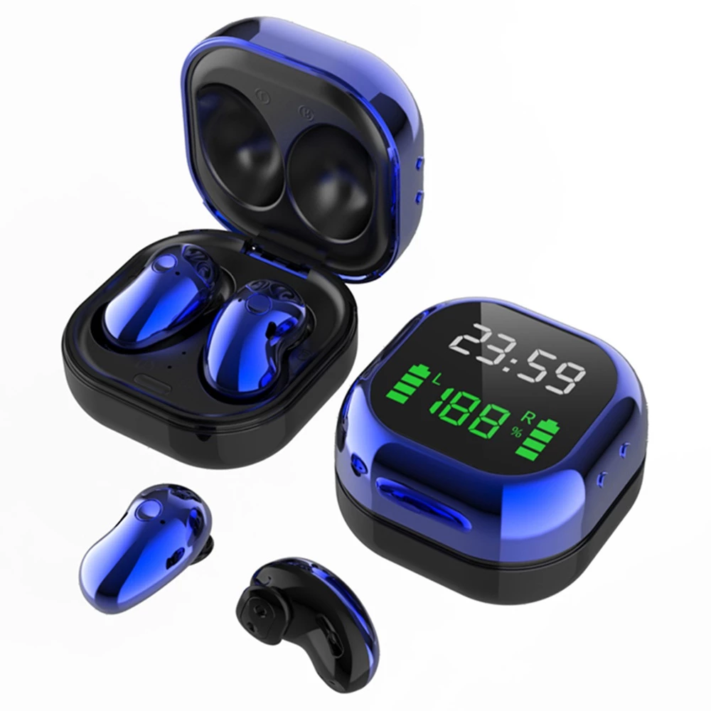 Best Pirce π S6 Plus Bluetooth 5.1 TWS Earphones With LED Display JIELI 6963 - Blue π€©