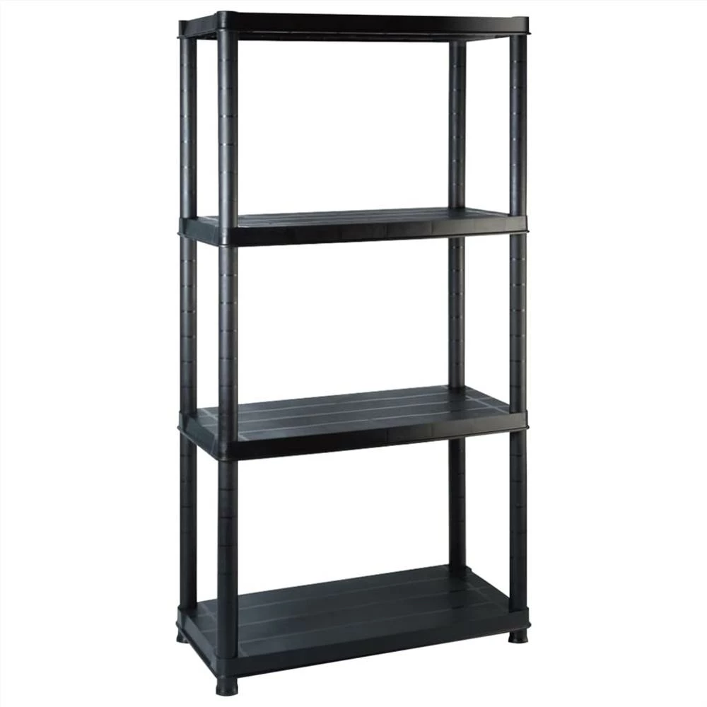Best Pirce 💯 Storage Shelf 4-Tier Black 183x30.5x130 cm Plastic 🌟 - Image 4
