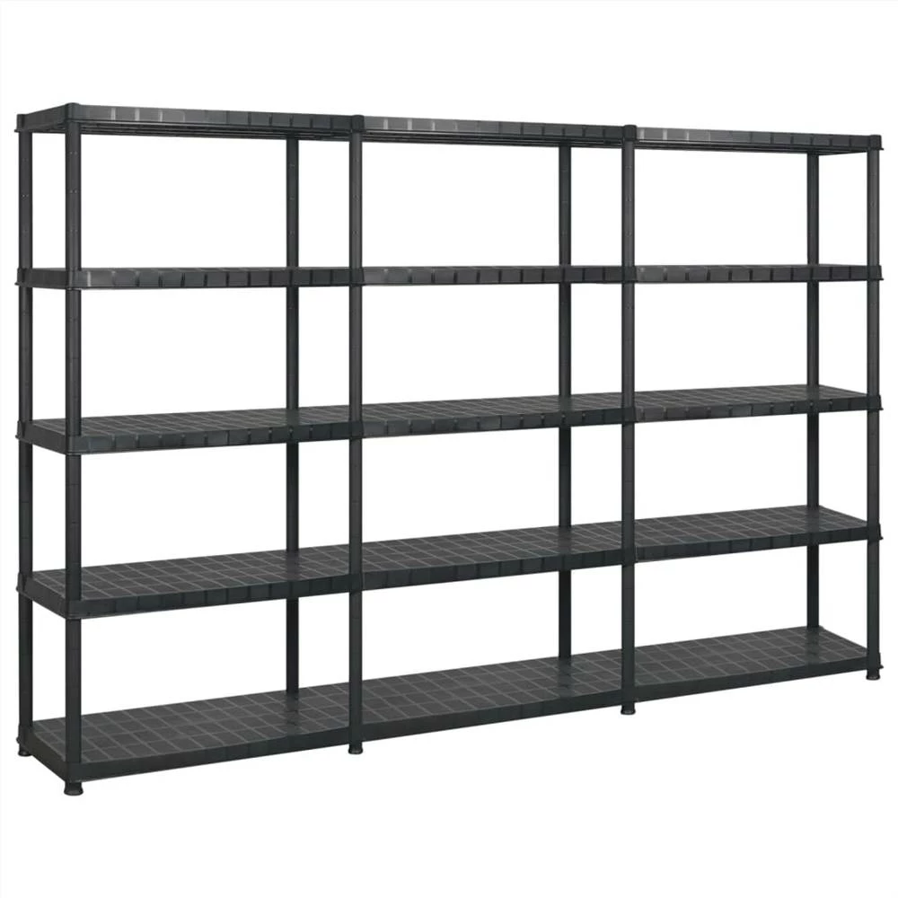 Flash Sale π Storage Shelf 5-Tier Black 274.5x45.7x185 cm Plastic π