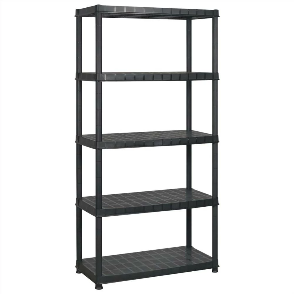 Flash Sale π Storage Shelf 5-Tier Black 274.5x45.7x185 cm Plastic π - Image 3