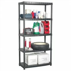 Cheapest 🧨 Storage Shelf 5-Tier Black 91.5x45.7x185 cm Plastic 😉