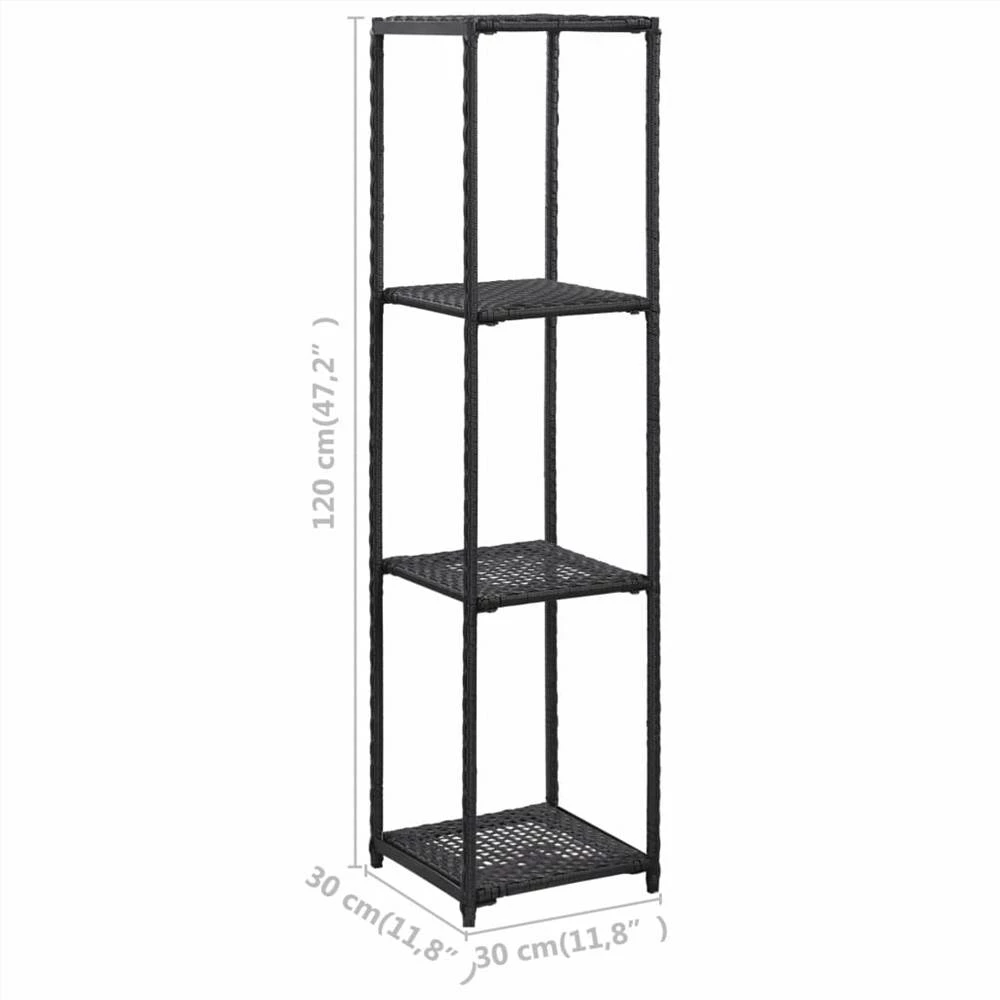 Brand new ✔️ Storage Shelf Black 30x30x120 cm Poly Rattan ✨ - Image 5