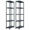 Cheapest 💯 Storage Shelf Racks 2 pcs Black 125 kg 60x30x180 cm Plastic ❤️