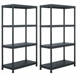 Top 10 β Storage Shelf Racks 2 pcs Black 60x30x138 cm Plastic β