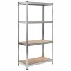 Deals ⭐ Storage Shelf Silver 80x40x160 cm Steel and MDF 😍