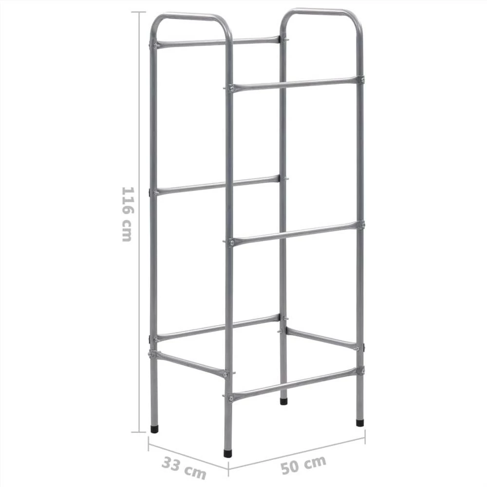 Buy 𧨠Storage Shelf for 3 Crates Silver 50x33x116 cm Steel π - Image 6