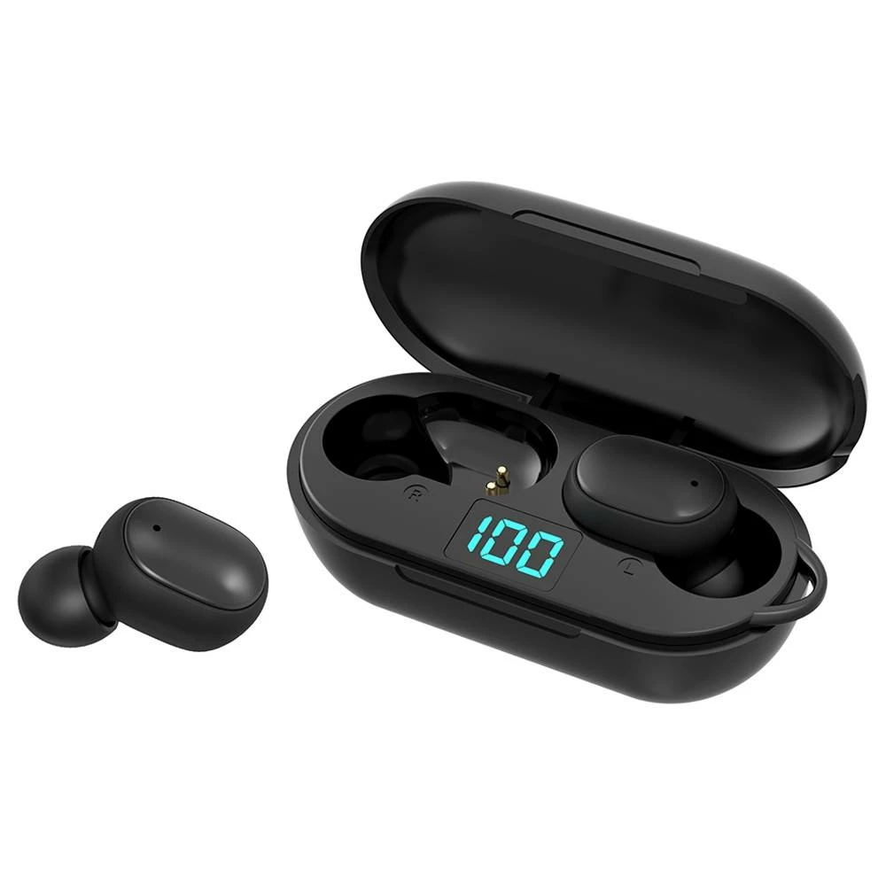Budget π― H6 True Wireless Bluetooth 5.0 Earphones Binaural Call Siri Power Display 220mAh Charging Box - Black π