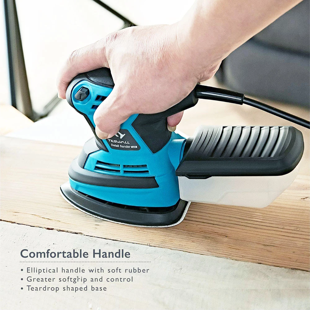 Brand new π Tilswall Mouse Sander 200W 15,000 RPM Sanders with 12pcs Sanding Pads 140x140x100mm π - Image 4