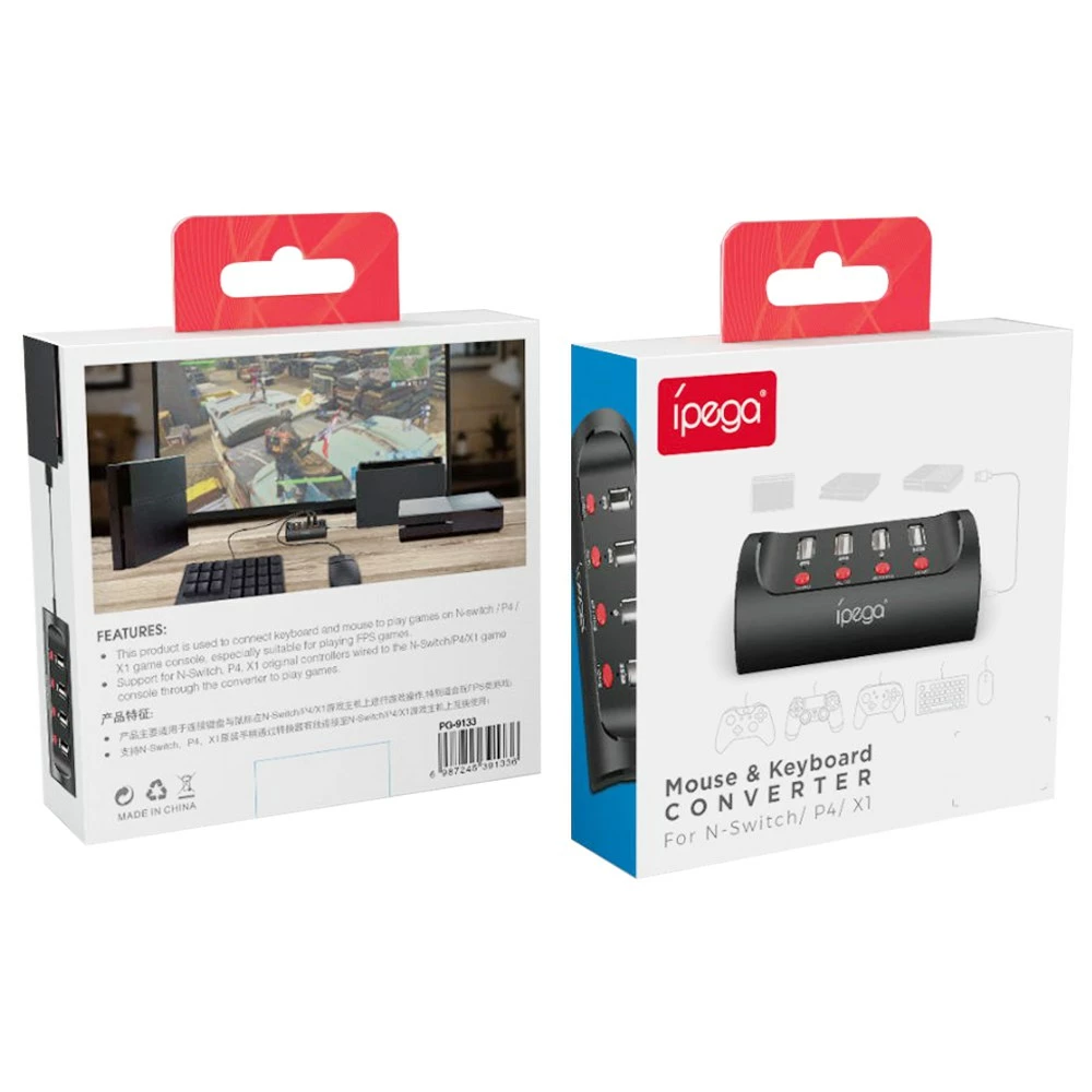 Coupon π IPEGA PG-9133 4 USB Ports Keyboard Mouse Converter Support N-Switch PA X1 - Black β - Image 6