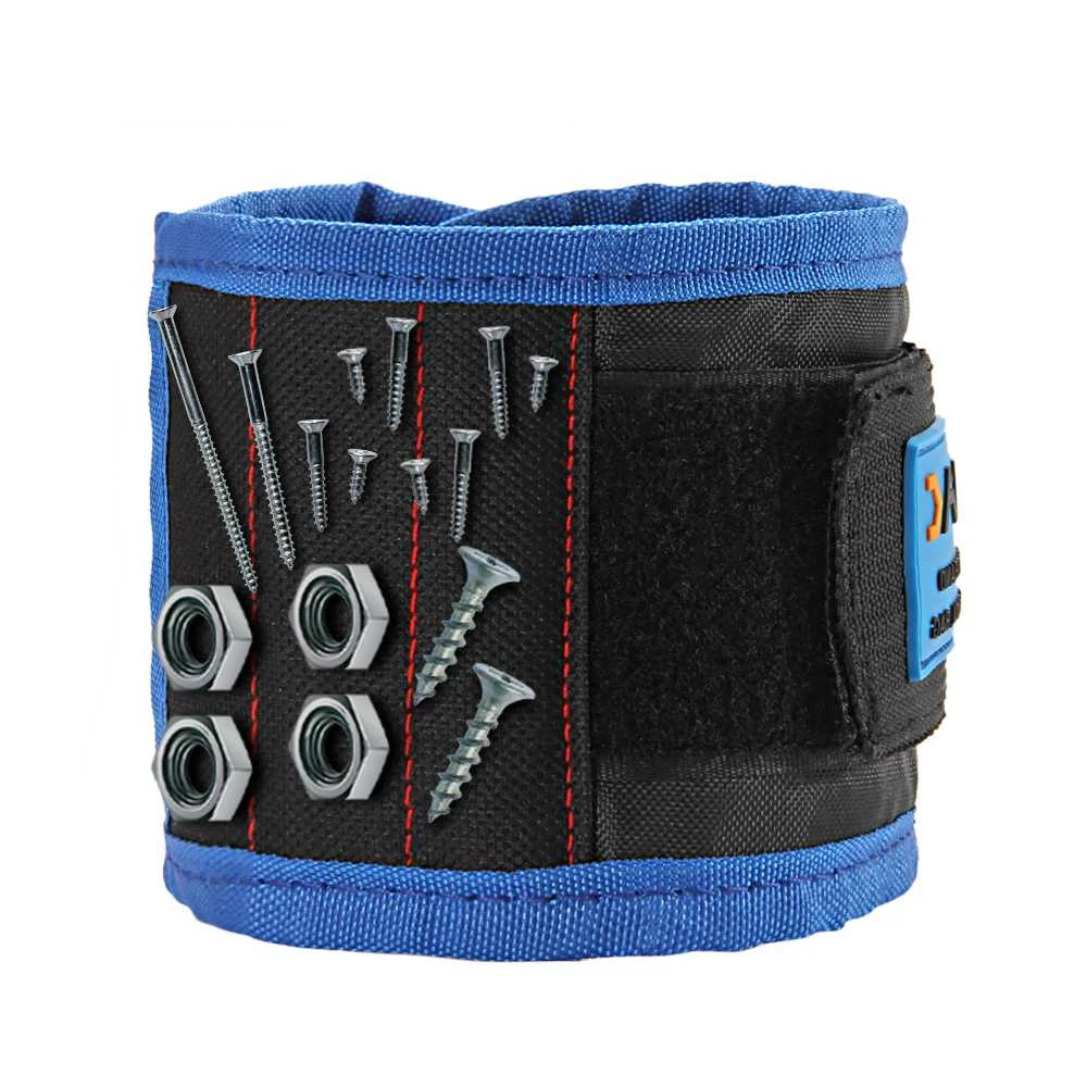 Cheapest π JVMAC JM-P5 Magnetic Wristband 5 Strong Magnets 14.6 Inch Bracelet for Holding Screw Nail Drill Bits - Black β€οΈ