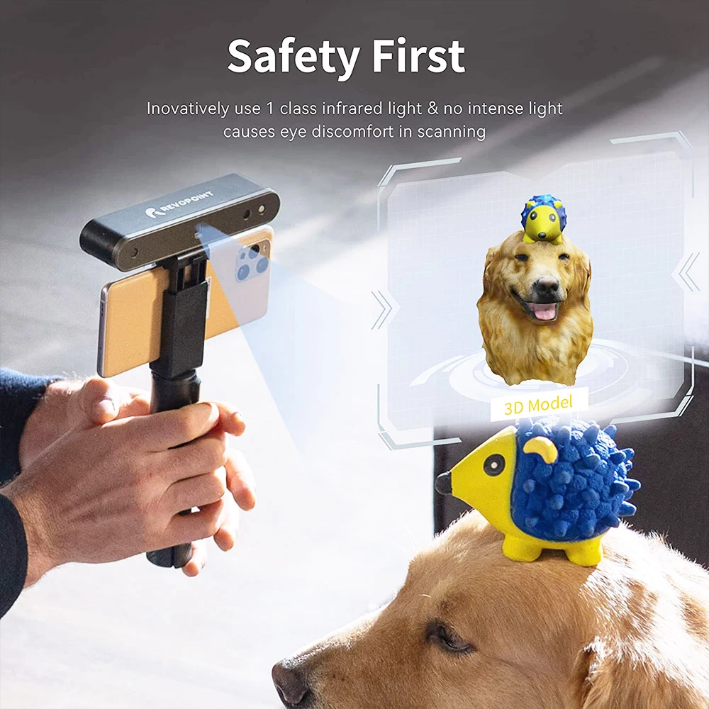 New โญ Revopoint POP 2 3D Scanner Premium Edition, Handheld and Turnable 2 in 1, 0.1mm Accuracy, 0.15mm Point Distance, 10Hz FPS, 6DoF Gyro, Color Effect, 5000 mA Power Bank, Compatible with iOS Android Windows ๐ - Image 5
