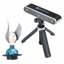 New ⭐ Revopoint POP 2 3D Scanner Premium Edition, Handheld and Turnable 2 in 1, 0.1mm Accuracy, 0.15mm Point Distance, 10Hz FPS, 6DoF Gyro, Color Effect, 5000 mA Power Bank, Compatible with iOS Android Windows 😀